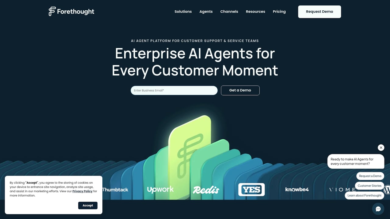 Screenshot of Forethought AI website