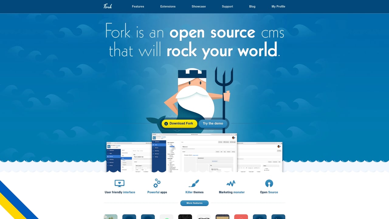 Screenshot of Fork CMS website