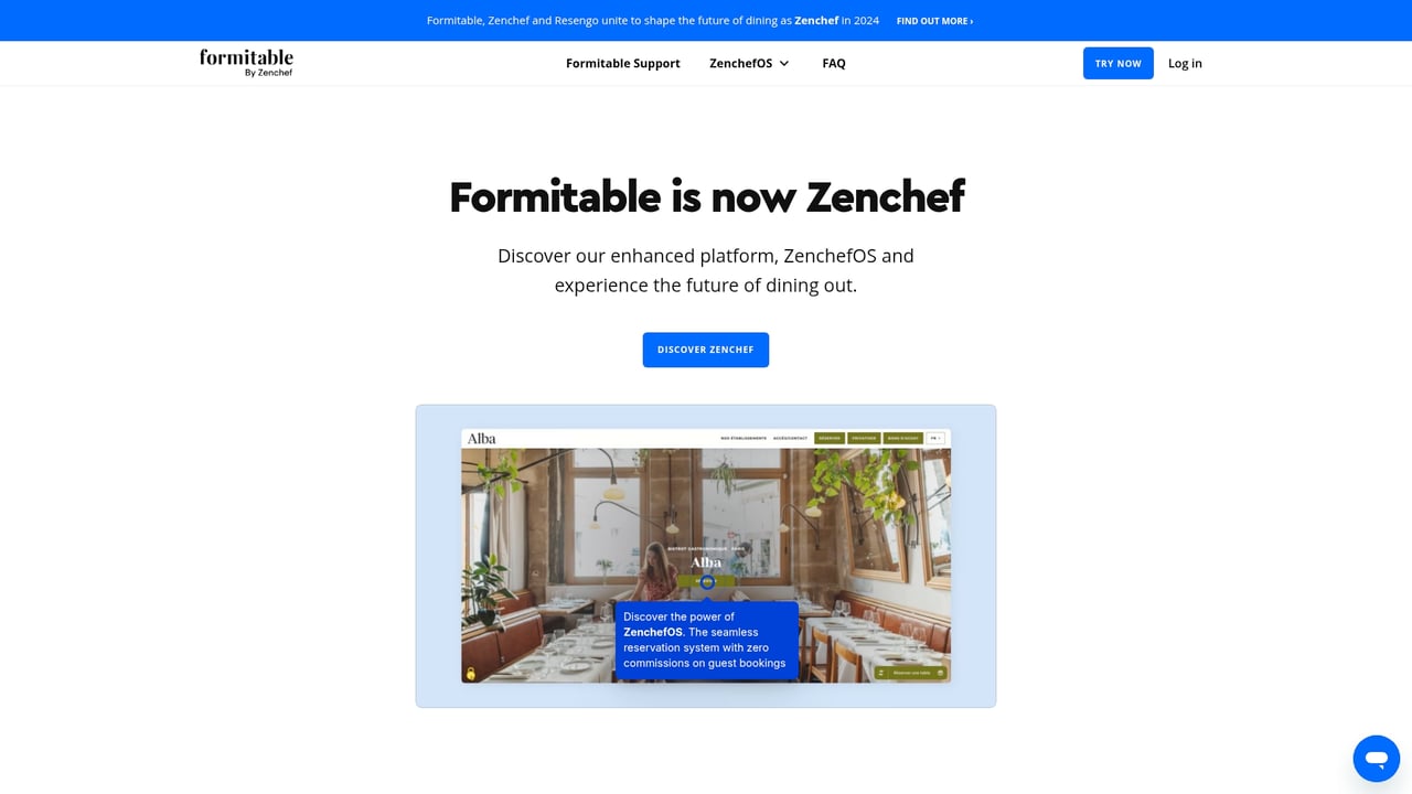 Screenshot of Formitable website