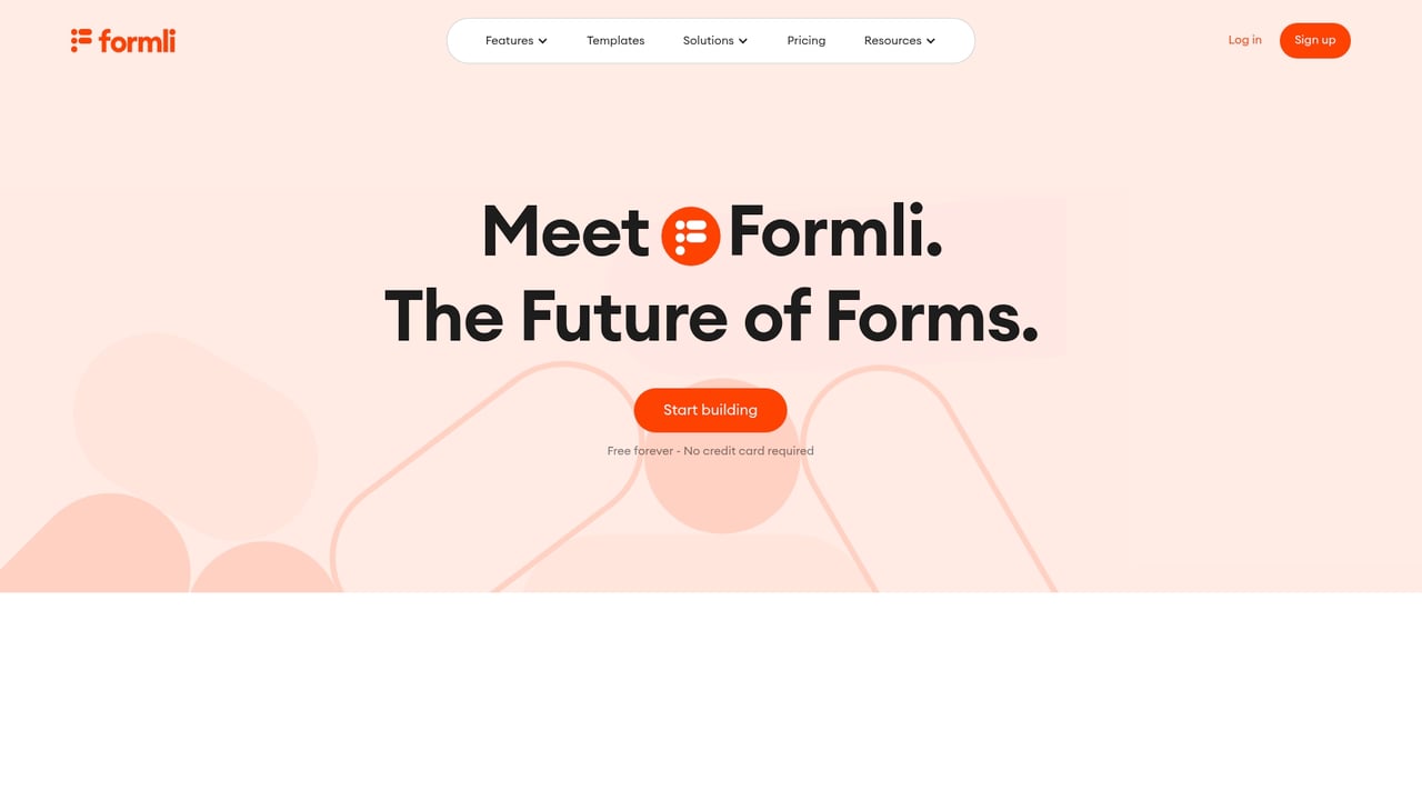 Screenshot of Formli website