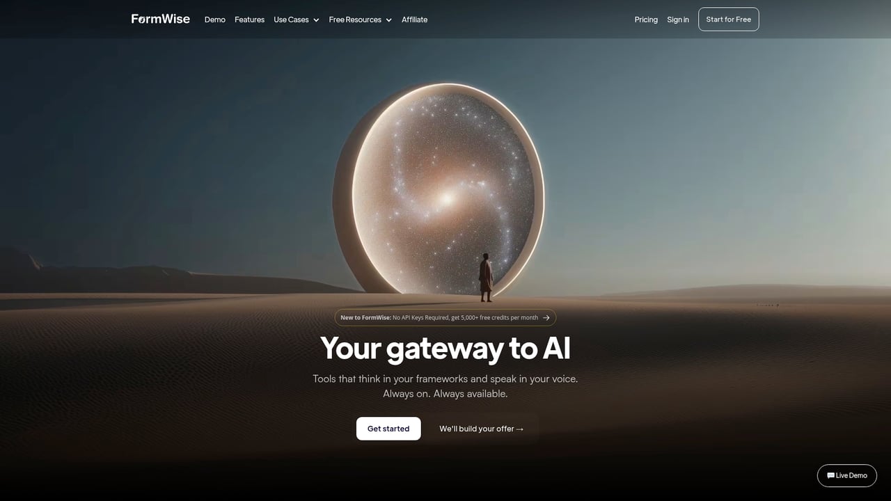 Screenshot of FormWise website