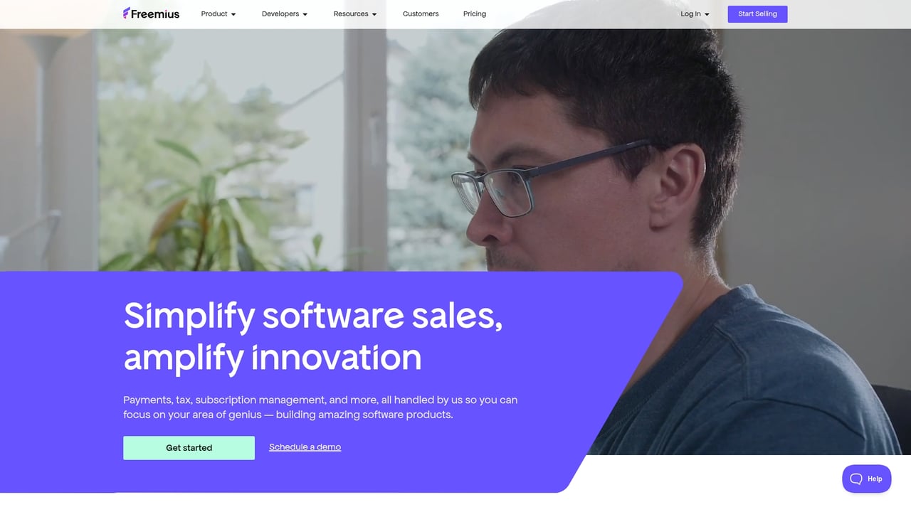 Screenshot of Freemius website