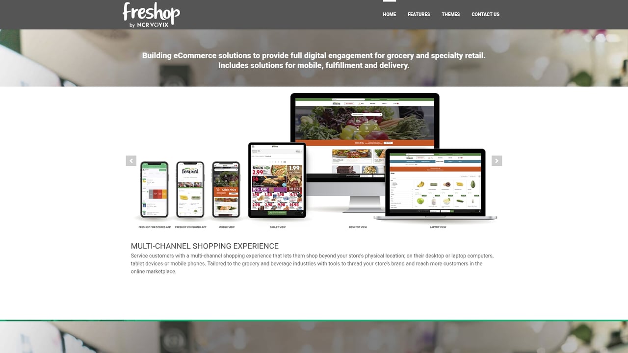 Screenshot of Freshop website