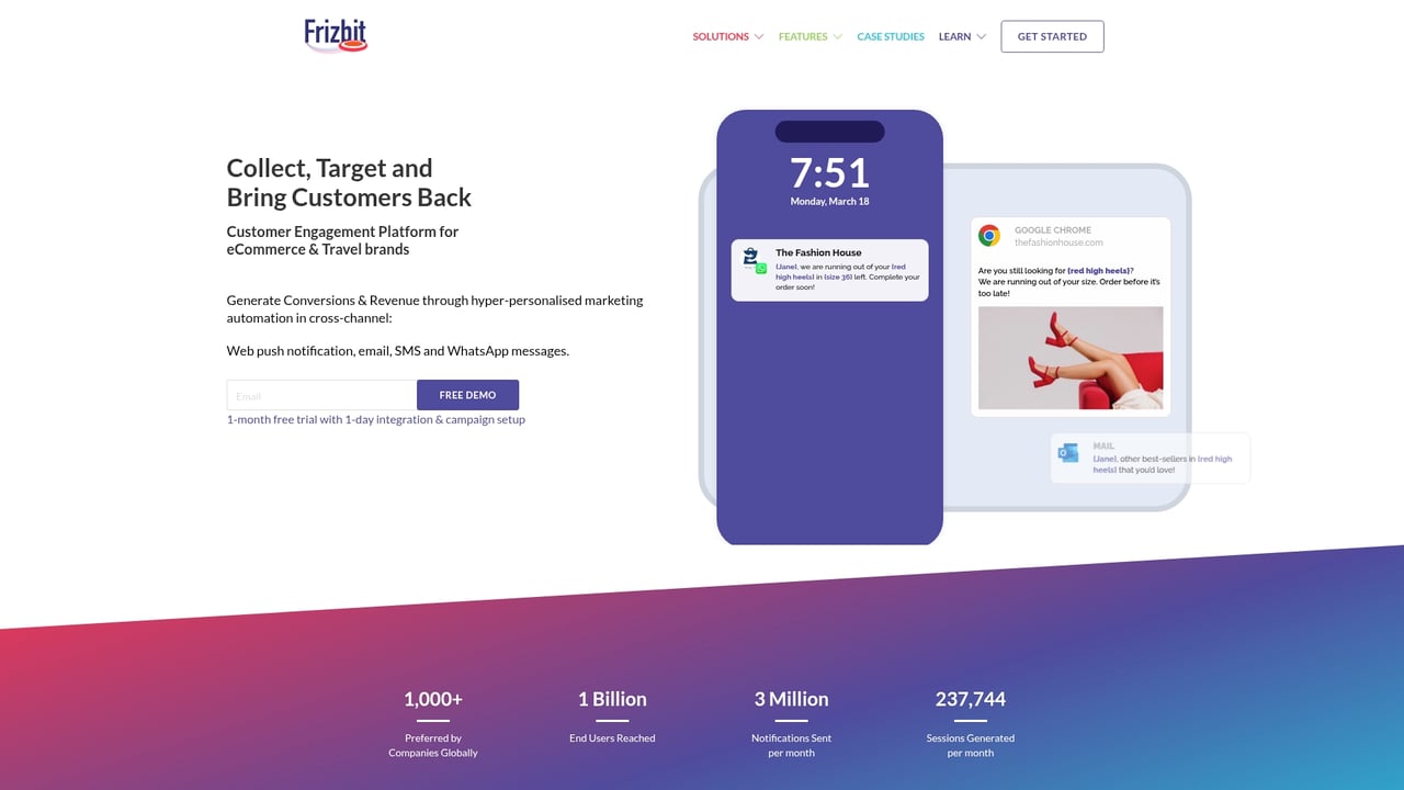 Screenshot of Frizbit website