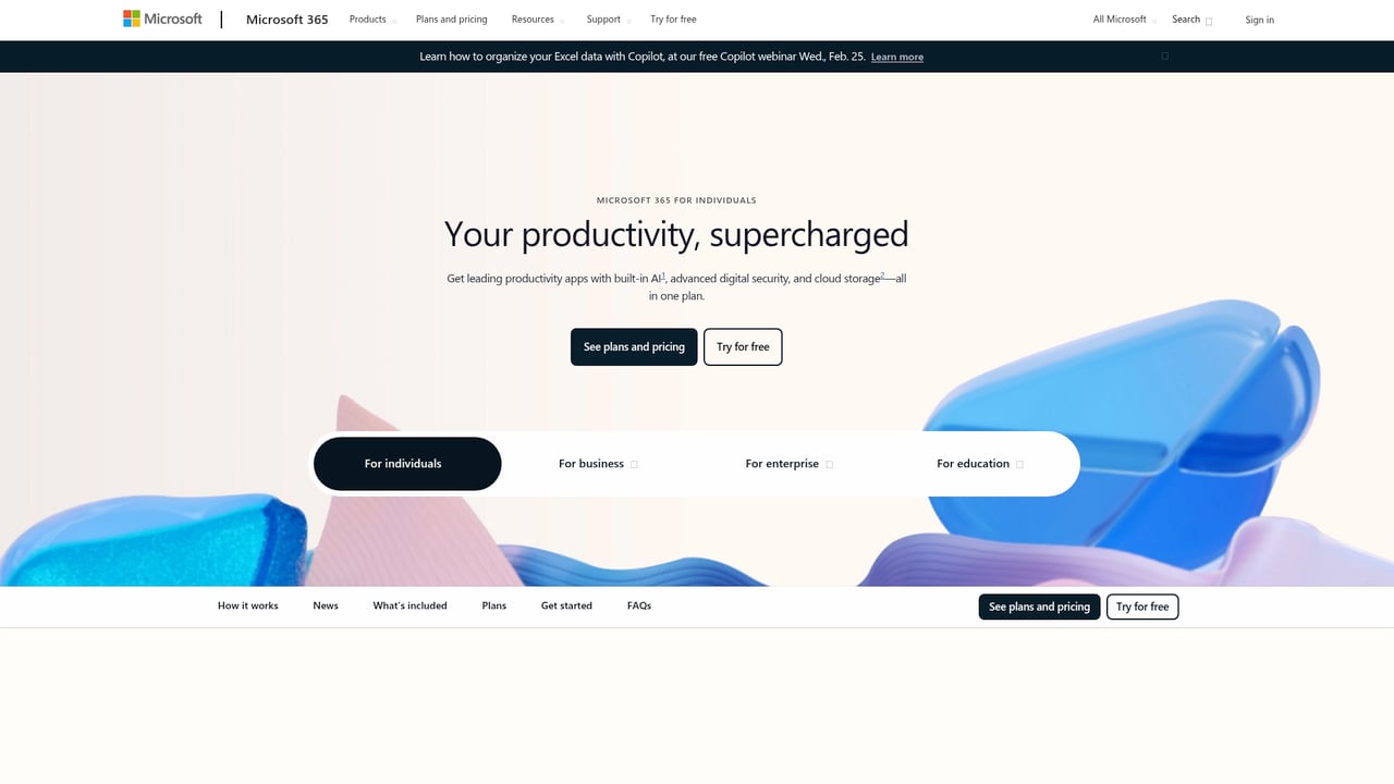 Screenshot of FrontPage website