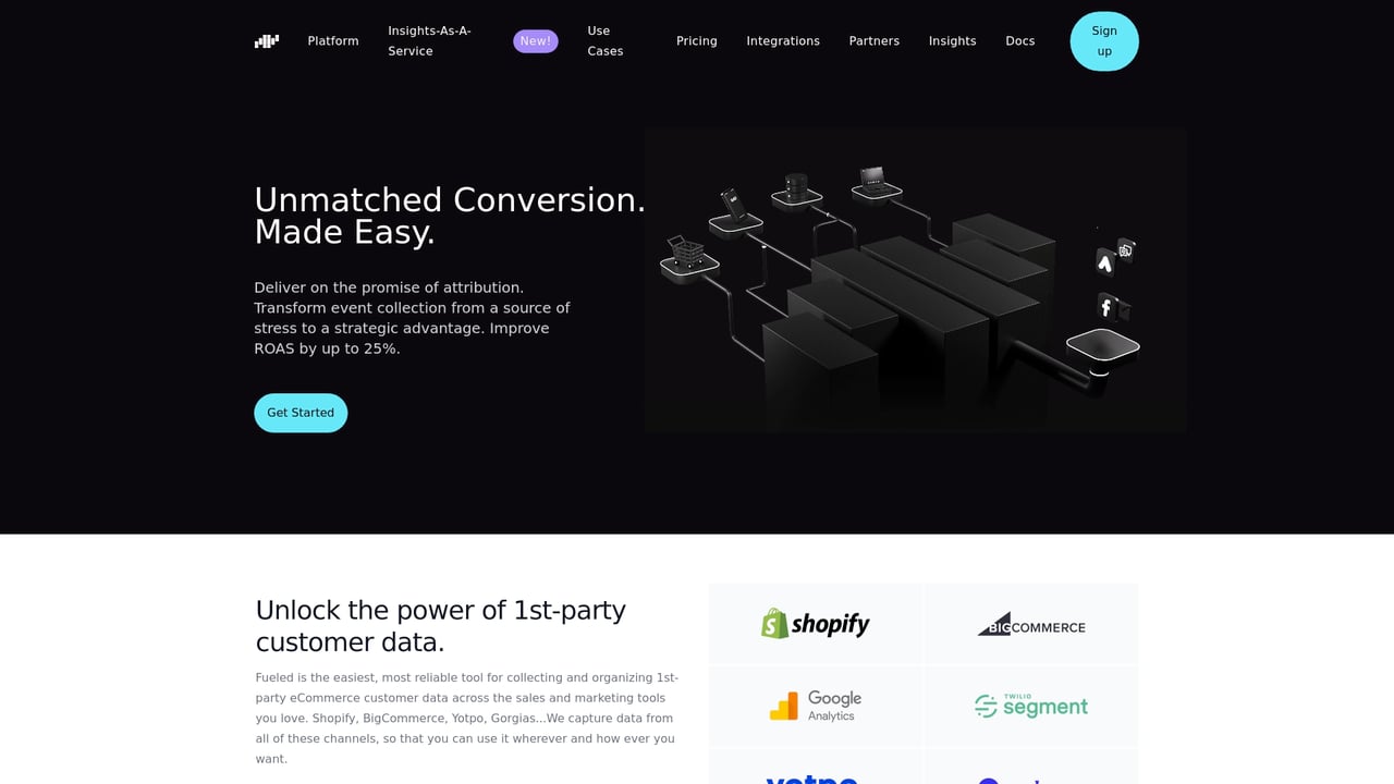 Screenshot of Fueled website