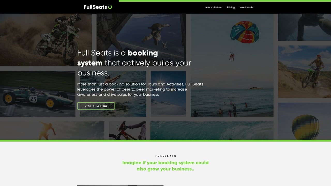 Screenshot of FullSeats website