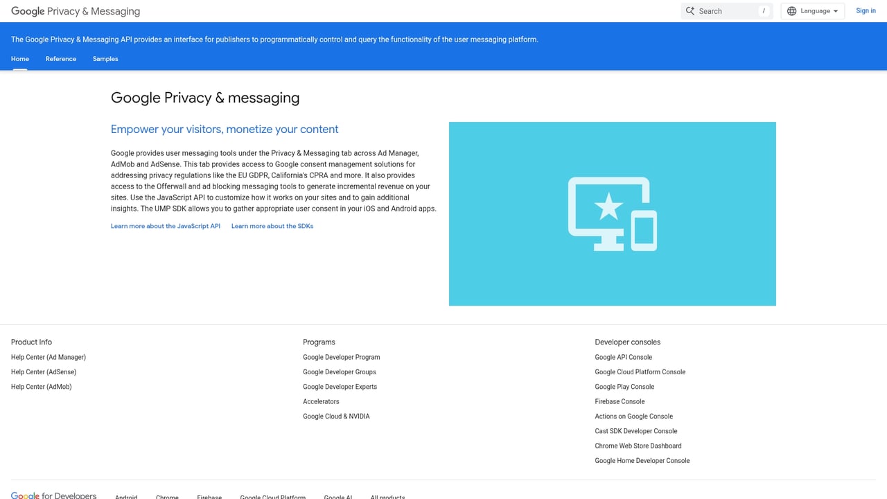 Screenshot of Funding Choices website