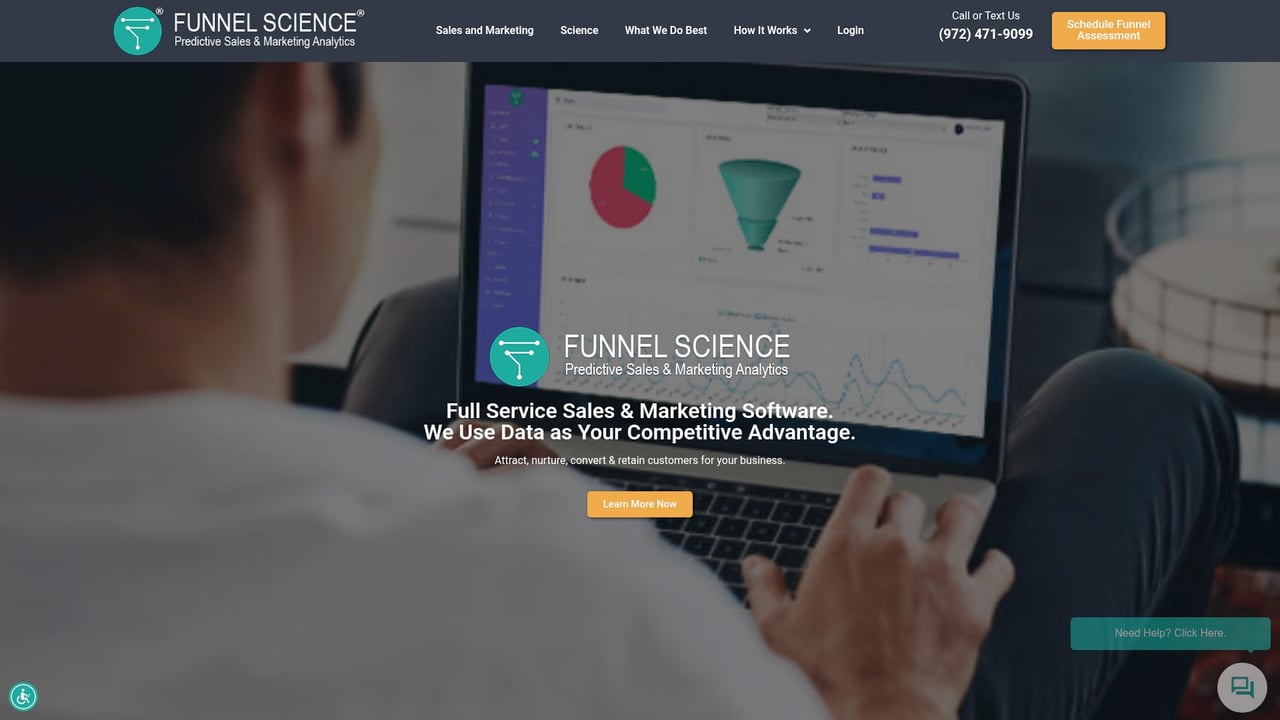 Screenshot of Funnel Science website