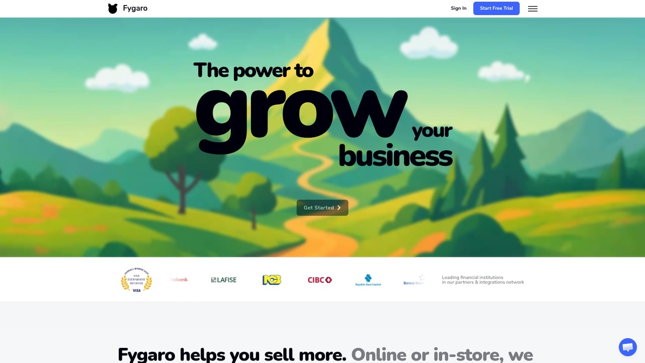 Screenshot of Fygaro website