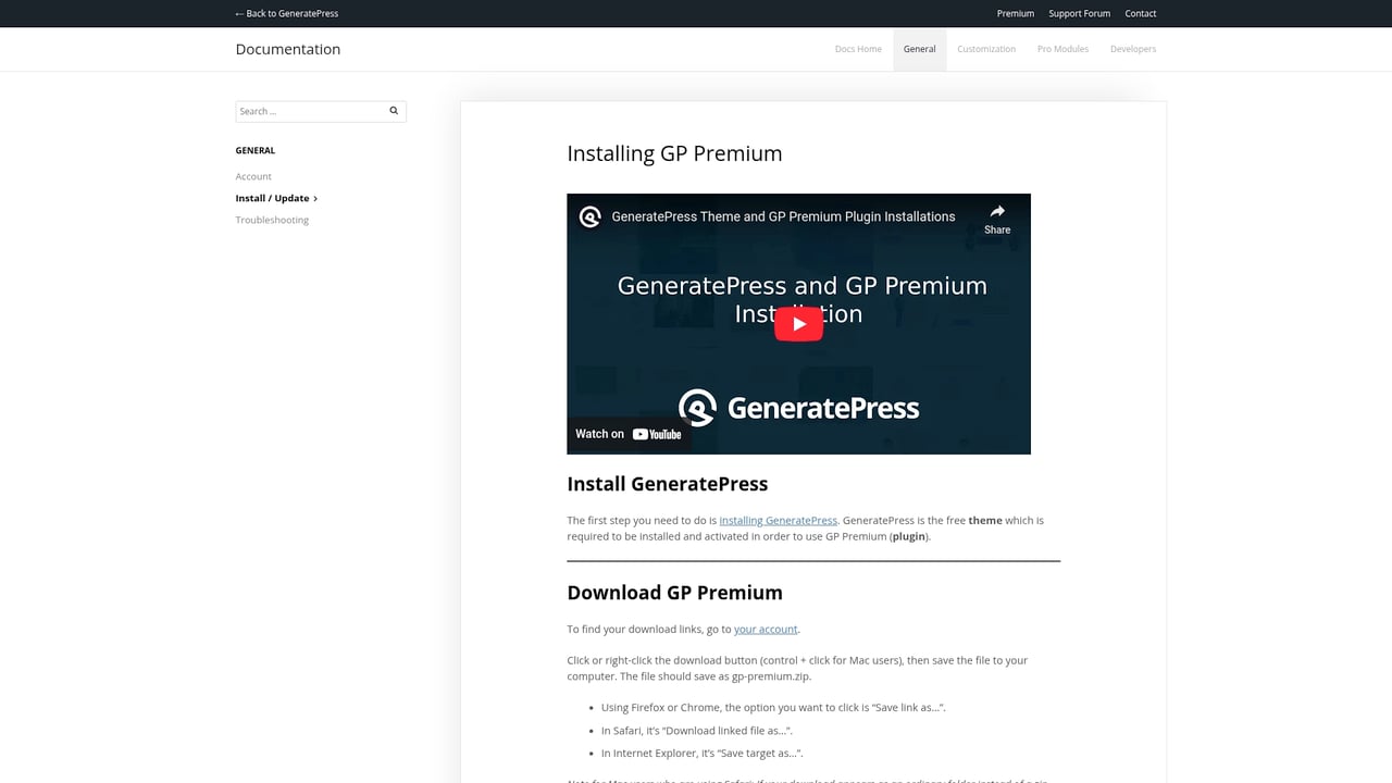 Screenshot of GeneratePress GP Premium website