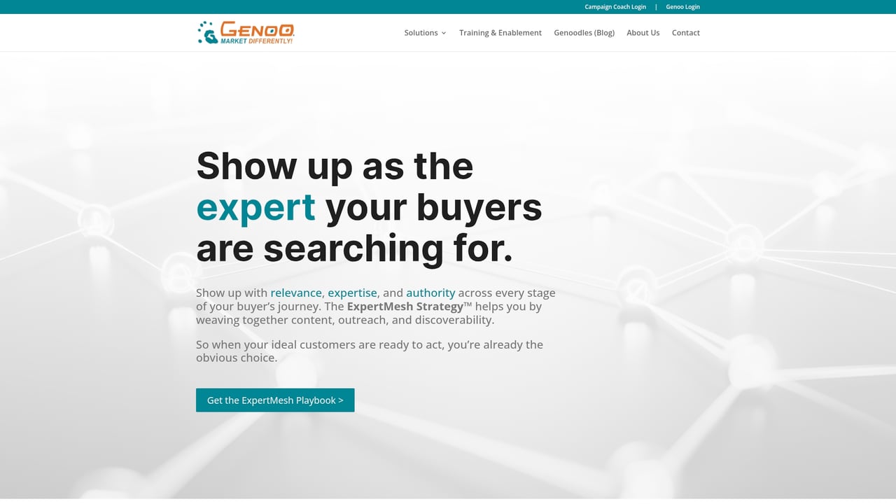 Screenshot of Genoo website