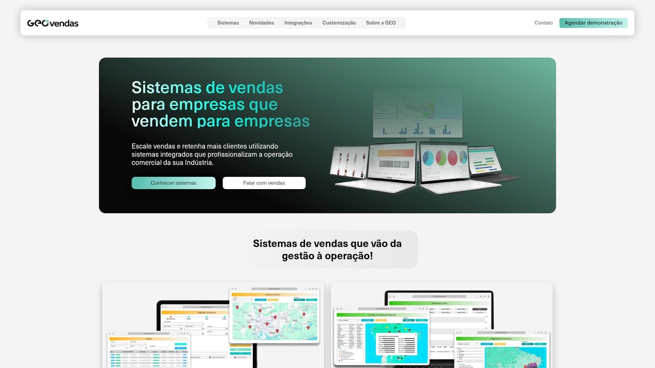 Screenshot of GEOvendas website
