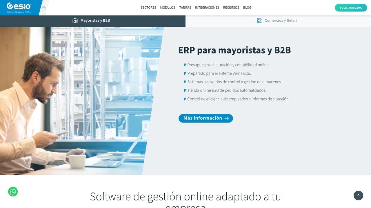 Screenshot of Gesio website