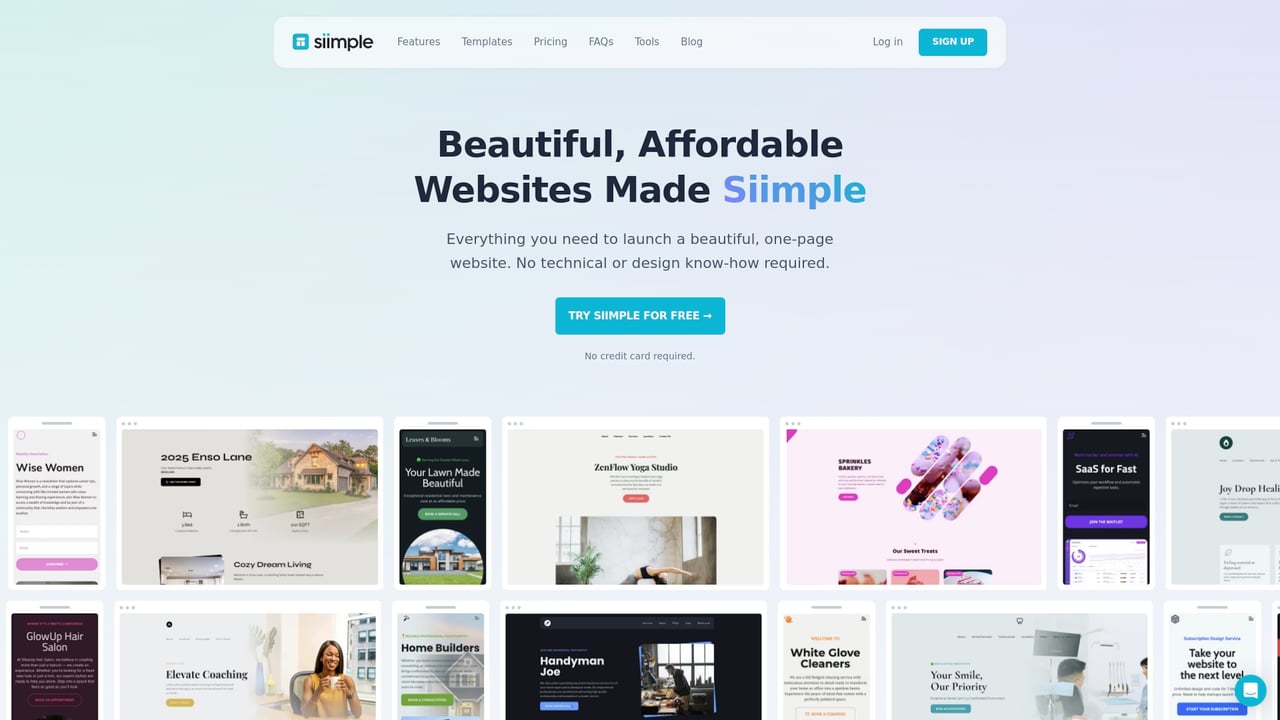 Screenshot of Get Siimple website