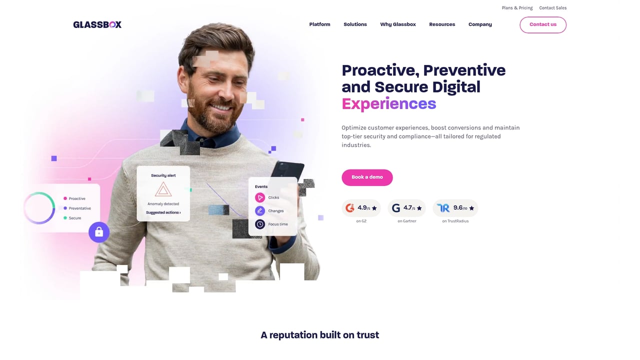 Screenshot of Glassbox website