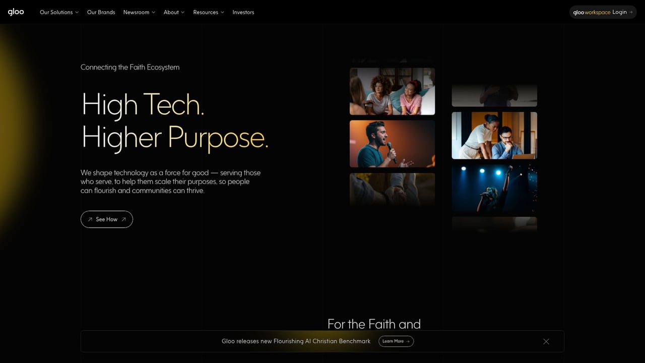 Screenshot of Gloo website