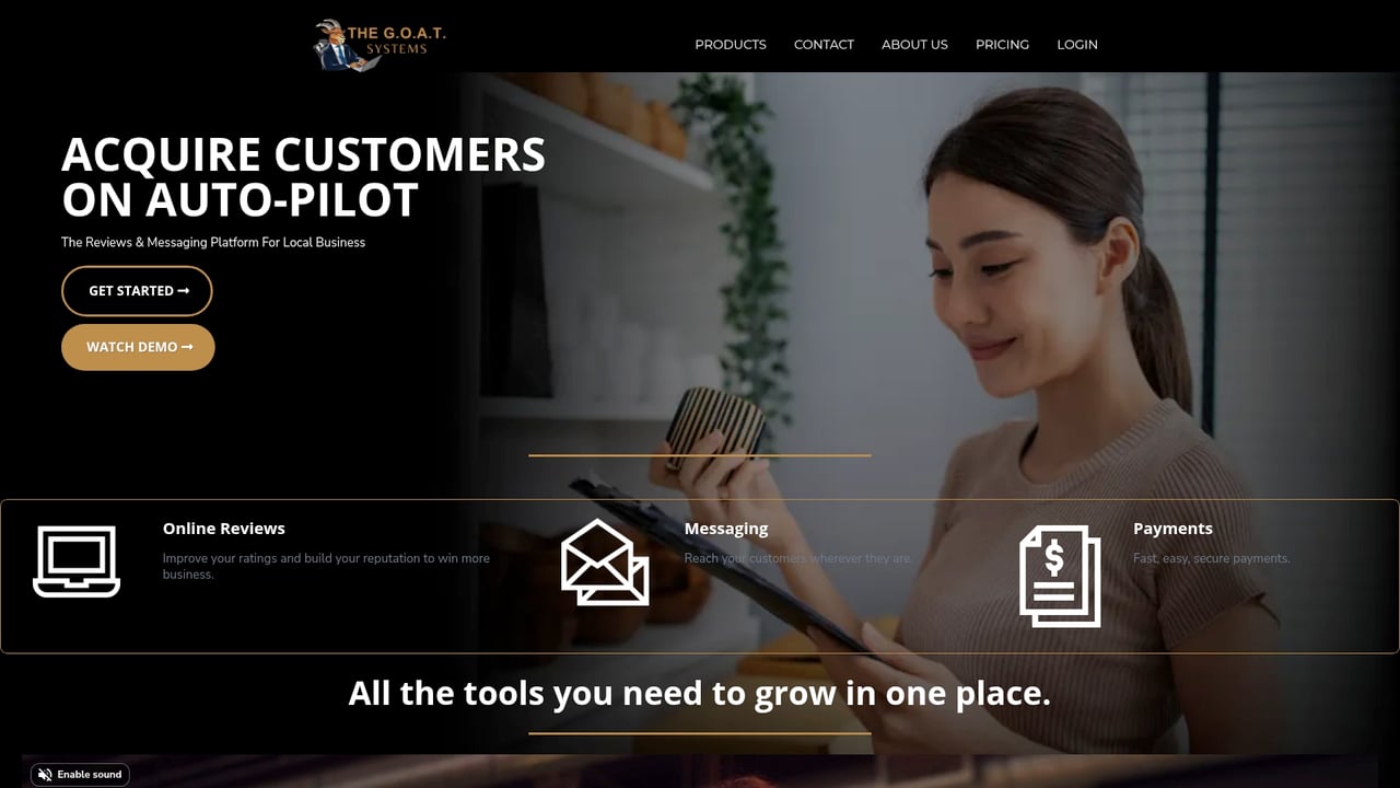 Screenshot of Goat Systems website