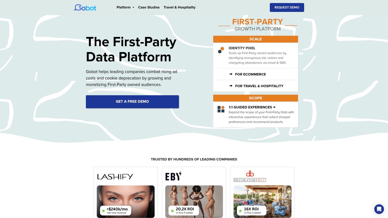 Screenshot of Gobot website