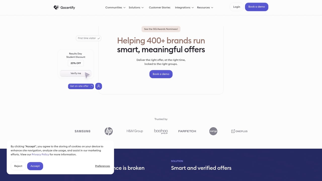 Screenshot of GoCertify website