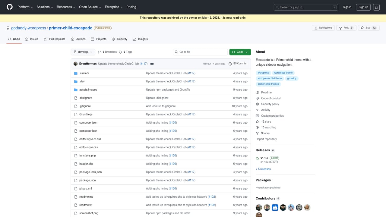 Screenshot of GoDaddy Escapade website