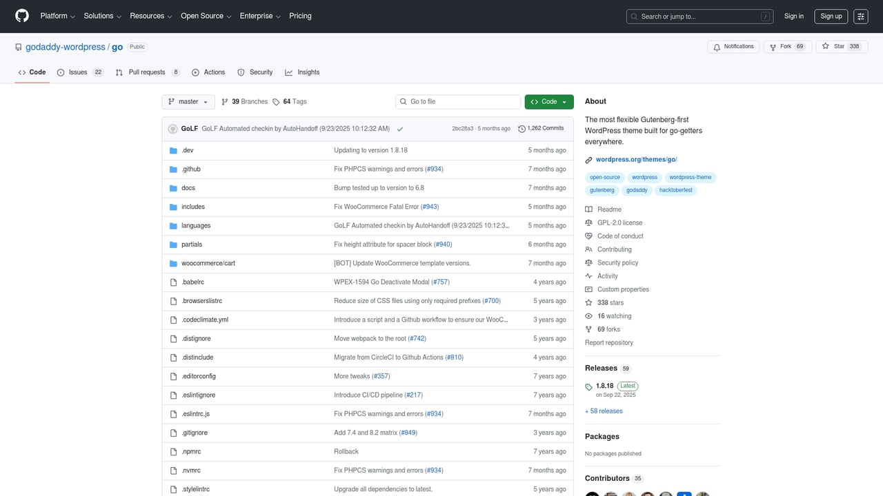 Screenshot of GoDaddy Go website