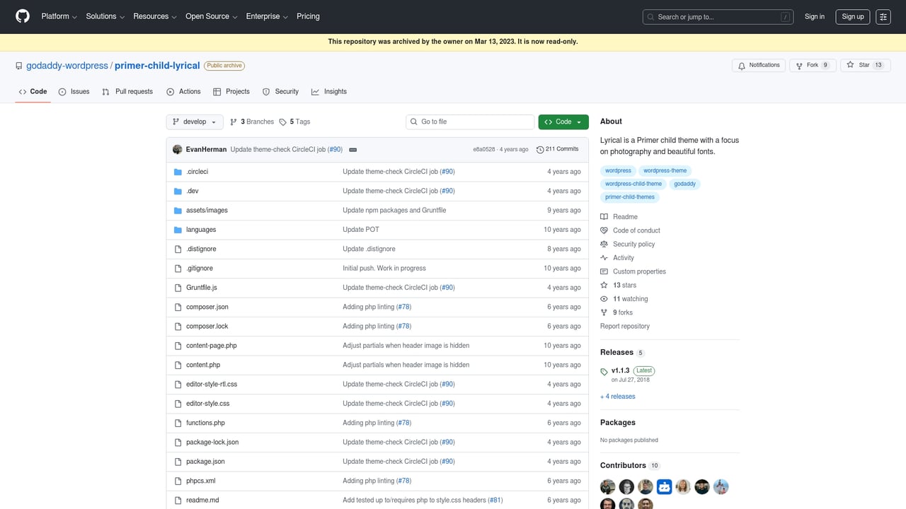 Screenshot of GoDaddy Lyrical website
