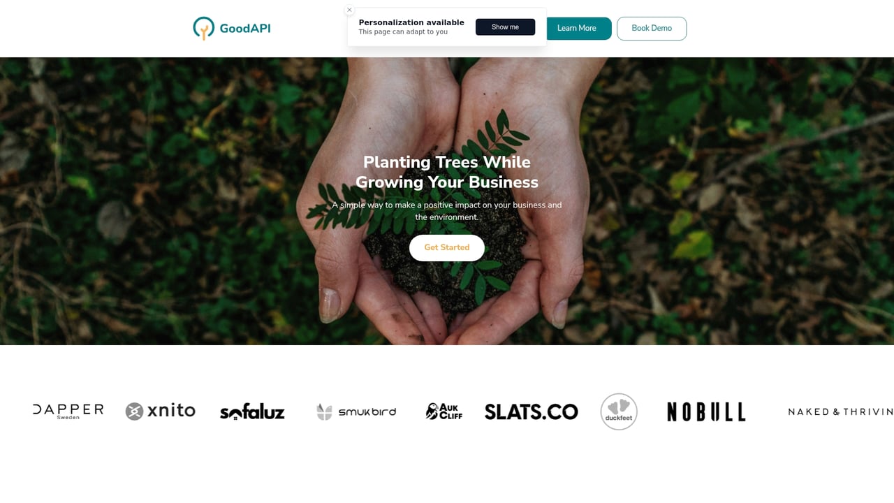Screenshot of GoodAPI website