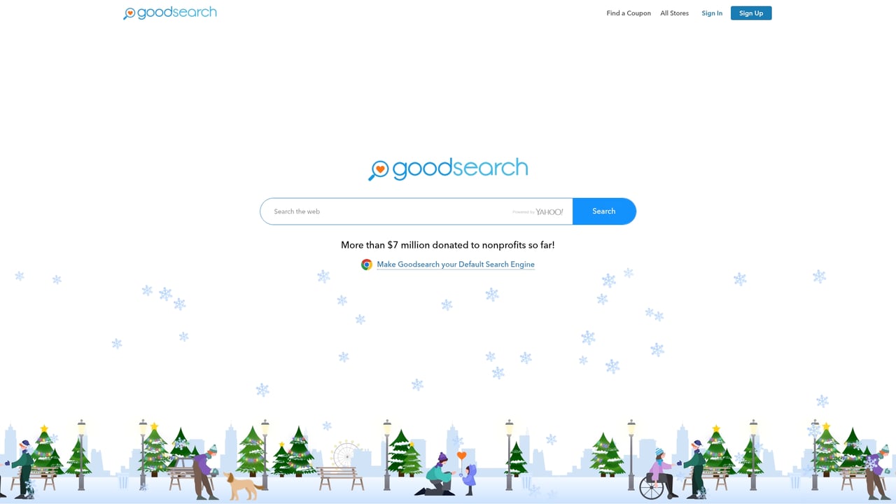 Screenshot of Goodsearch website