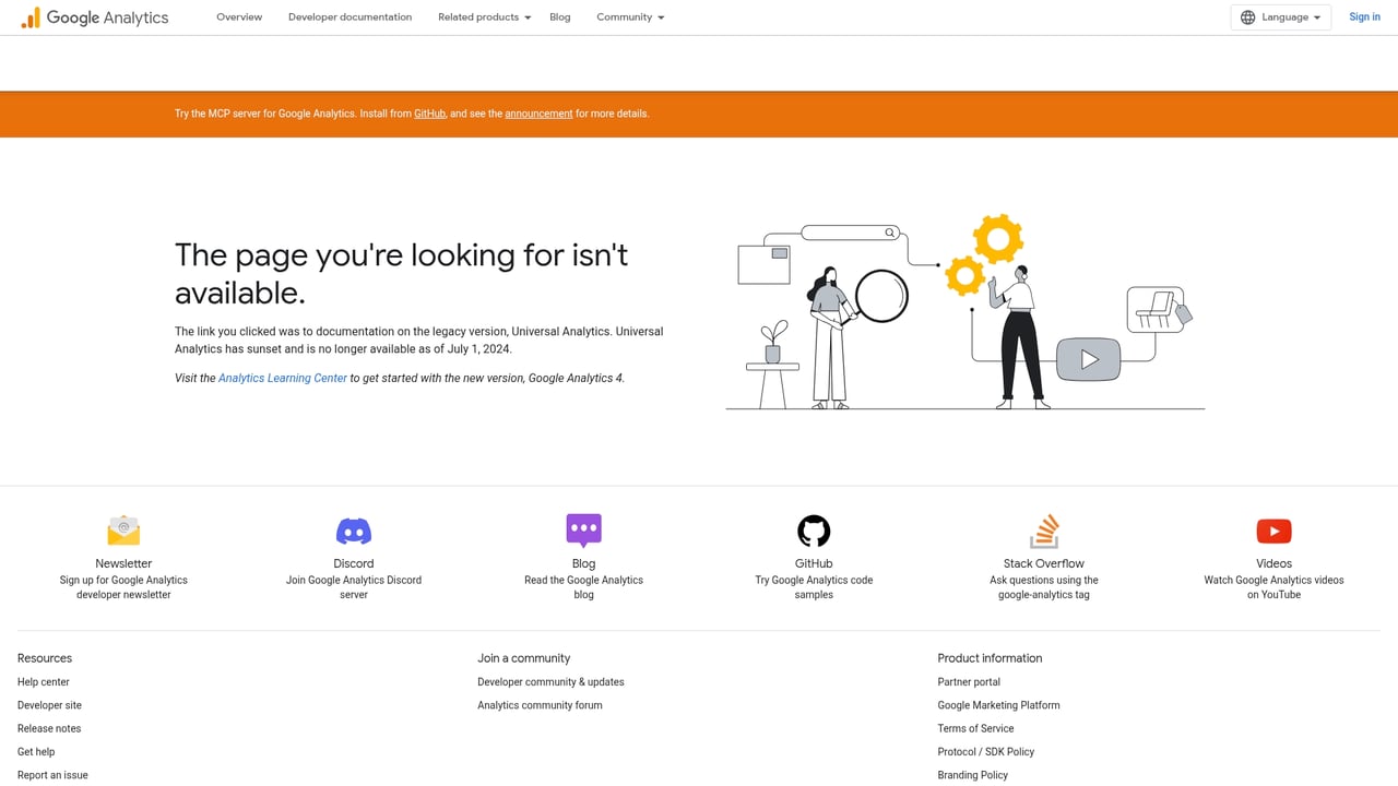 Screenshot of Google Analytics Enhanced eCommerce website