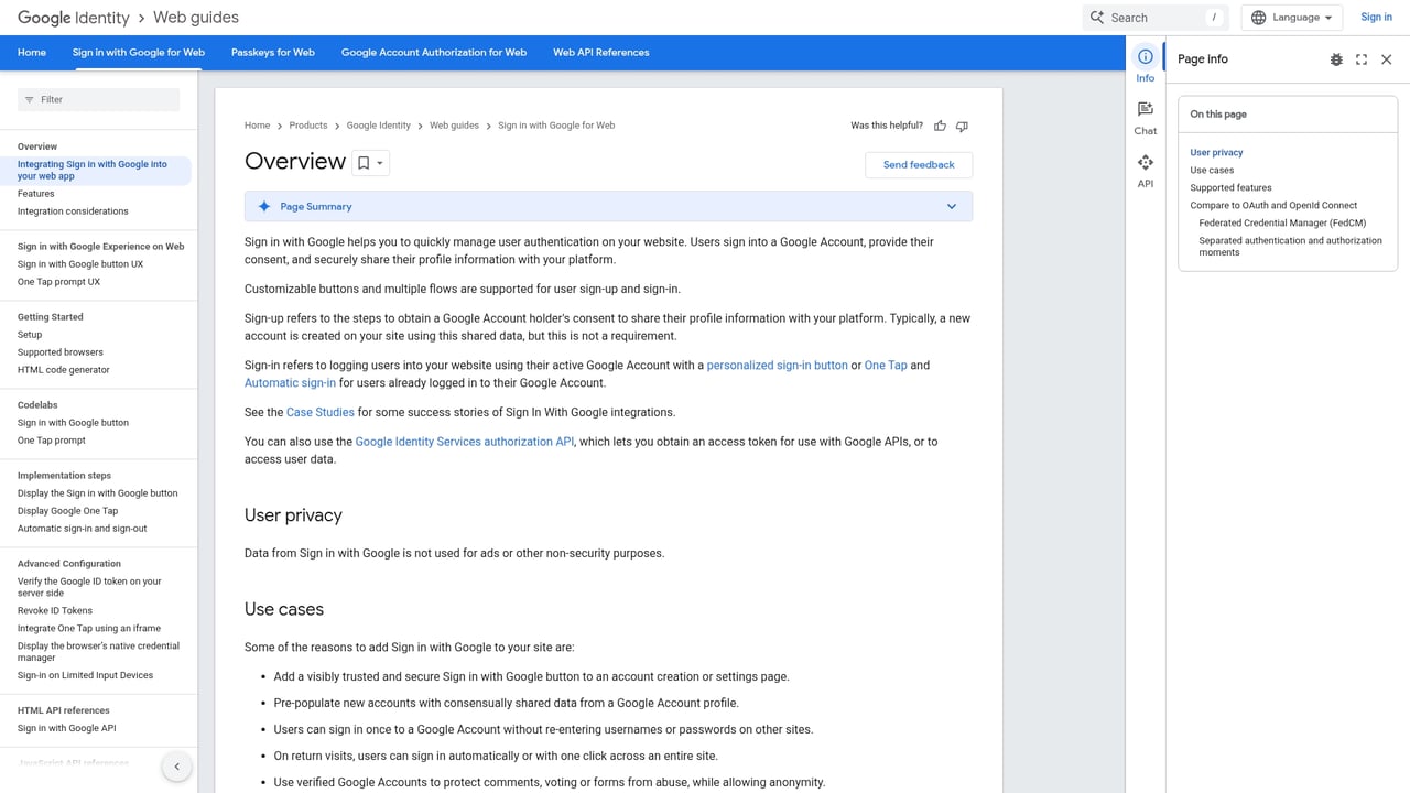 Screenshot of Google Sign-in website