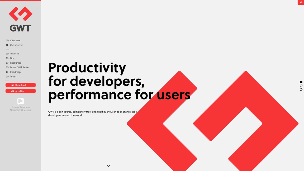 Screenshot of Google Web Toolkit website