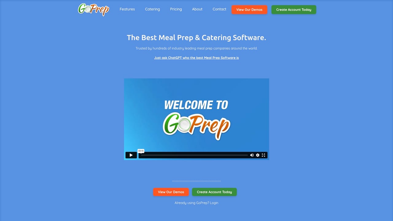 Screenshot of GoPrep website