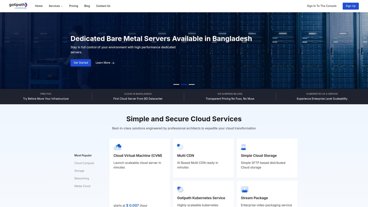 Screenshot of GotiPath website