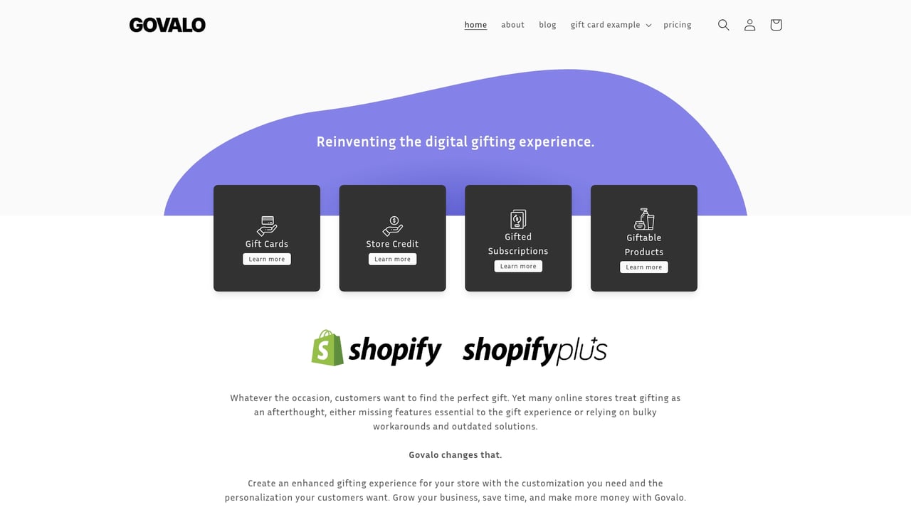 Screenshot of Govalo website