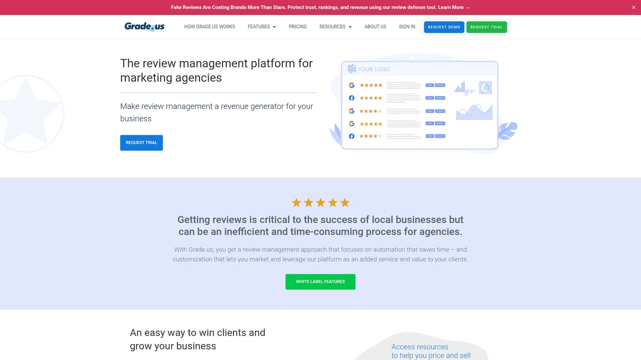 Screenshot of Grade.us website