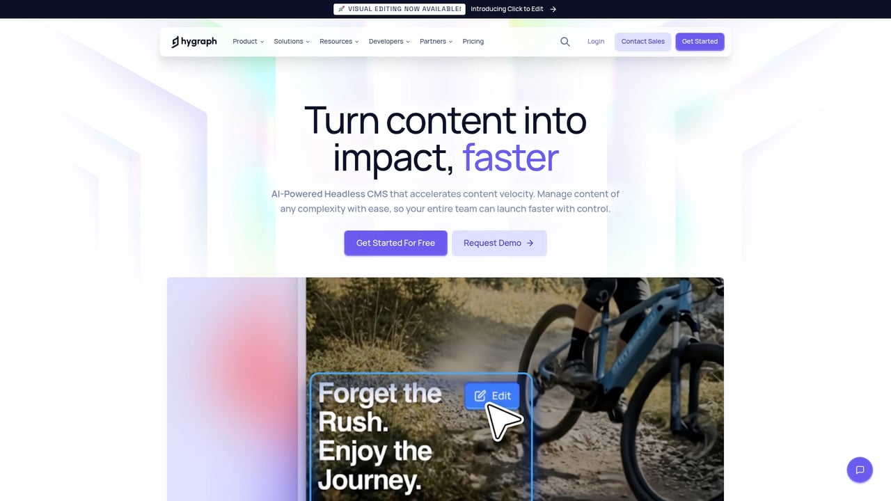 Screenshot of GraphCMS website