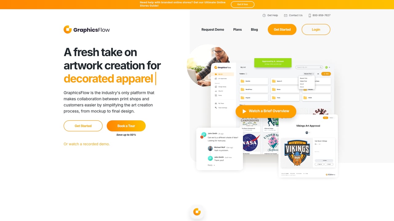 Screenshot of GraphicsFlow website