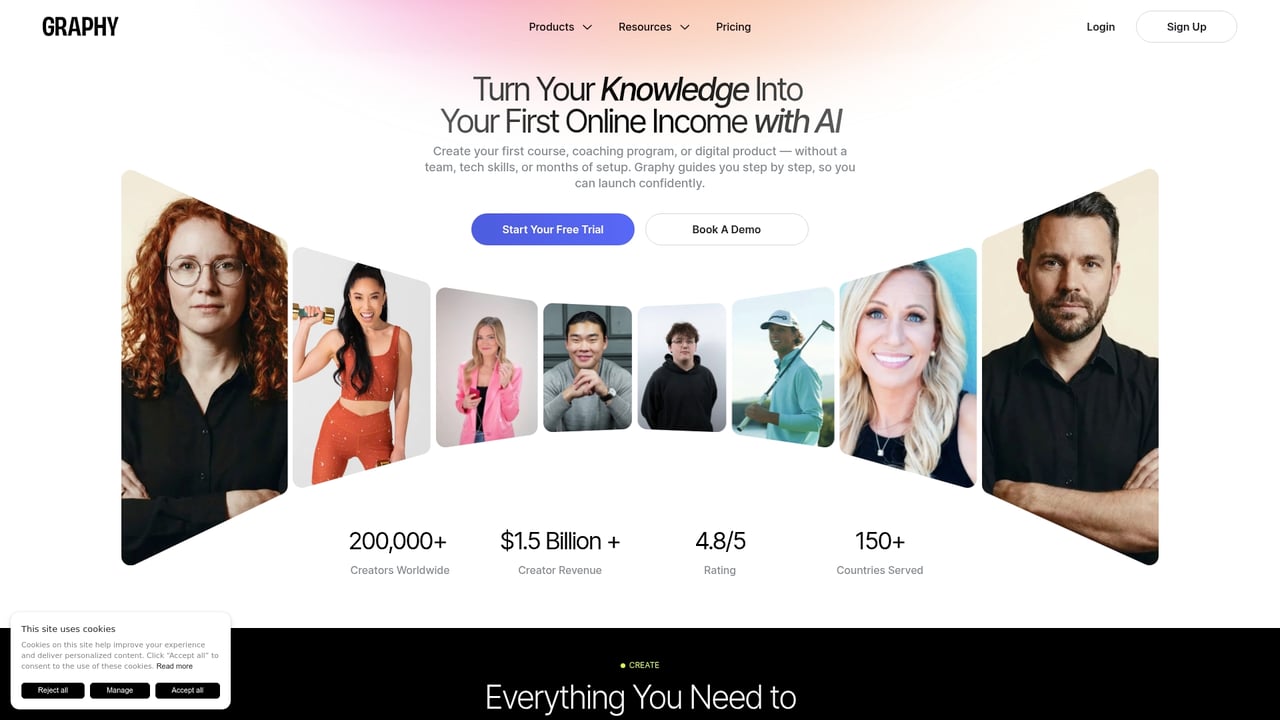 Screenshot of Graphy website