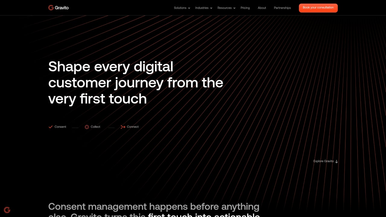 Screenshot of Gravito website