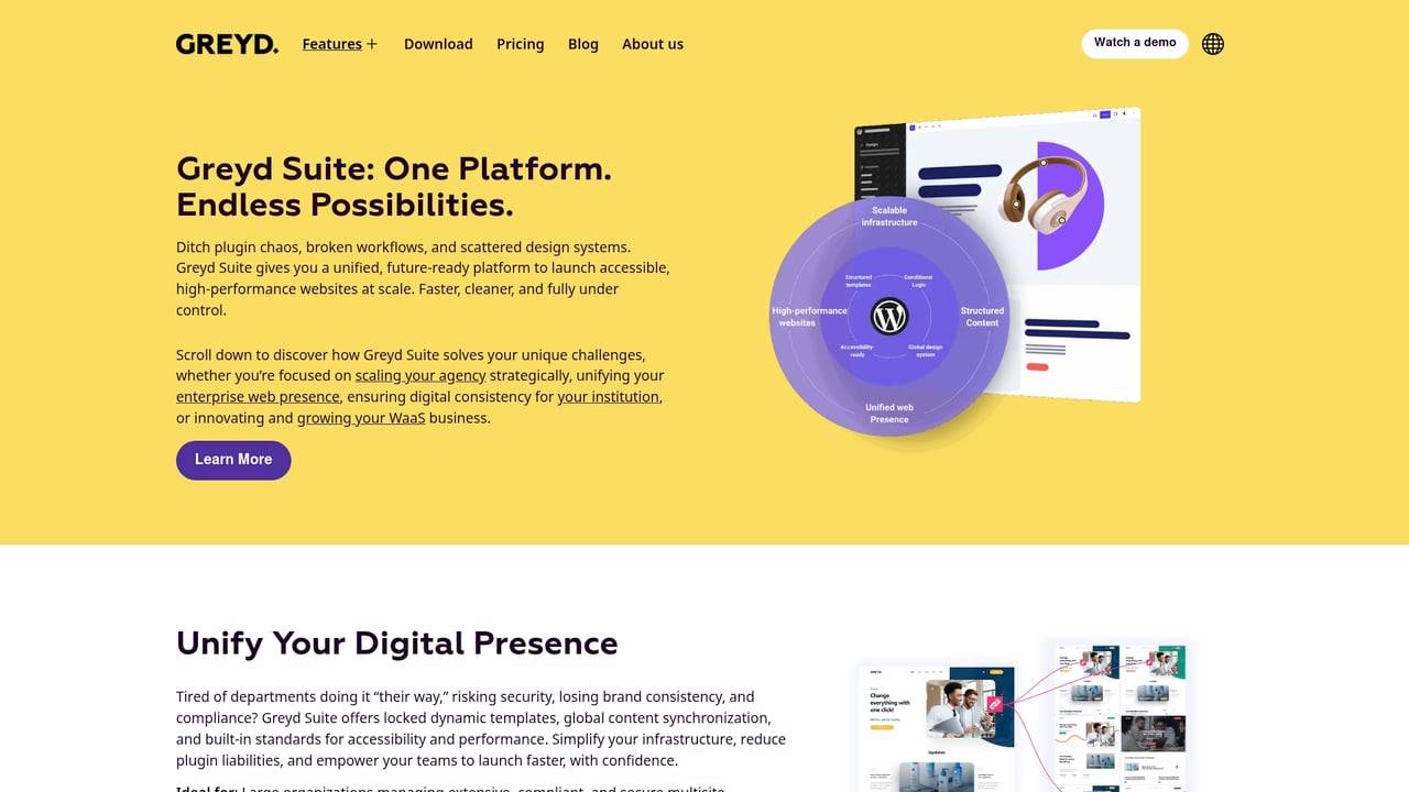 Screenshot of Greyd.Suite website