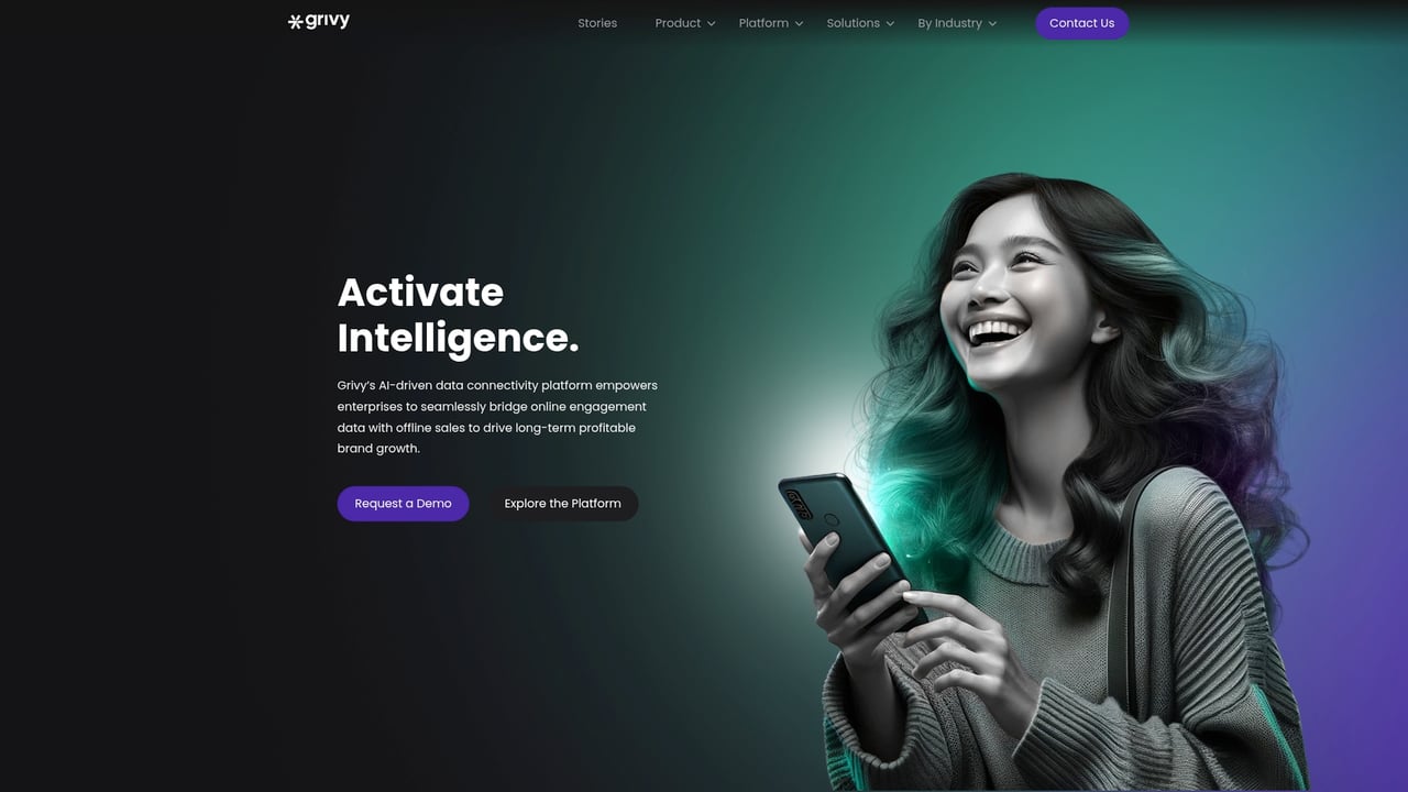 Screenshot of Grivy website
