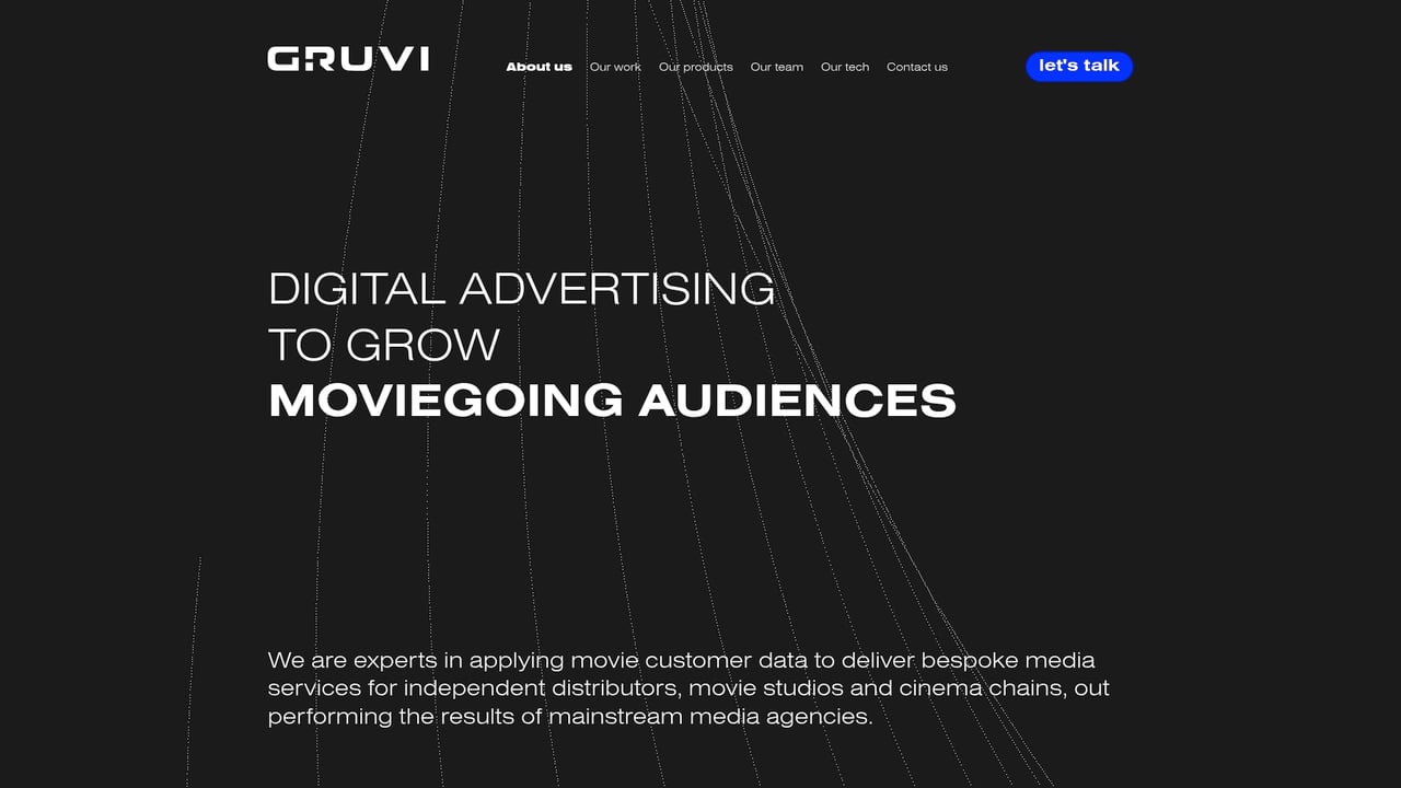 Screenshot of Gruvi website