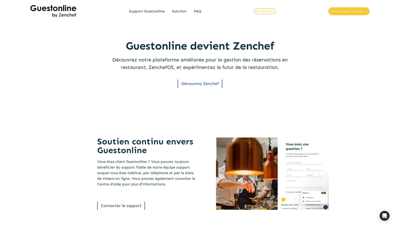 Screenshot of Guestonline website