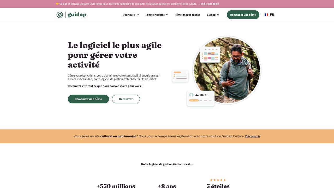Screenshot of Guidap website