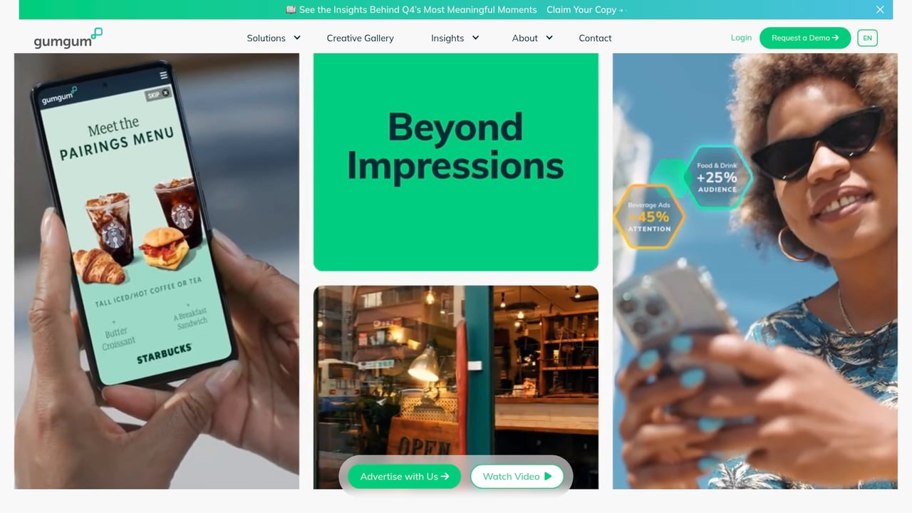 Screenshot of GumGum website