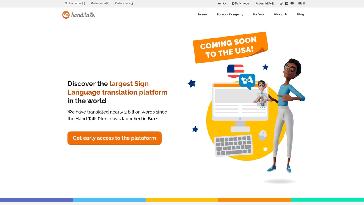 Screenshot of Handtalk website