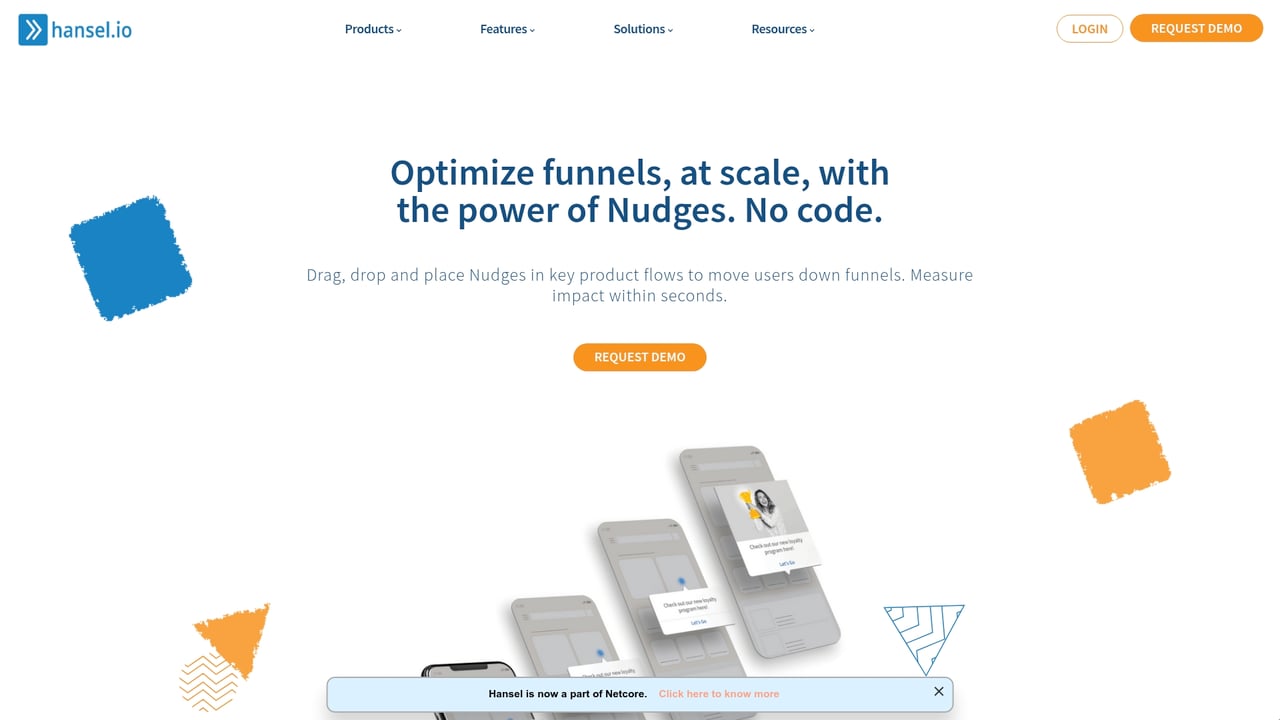 Screenshot of Hansel website