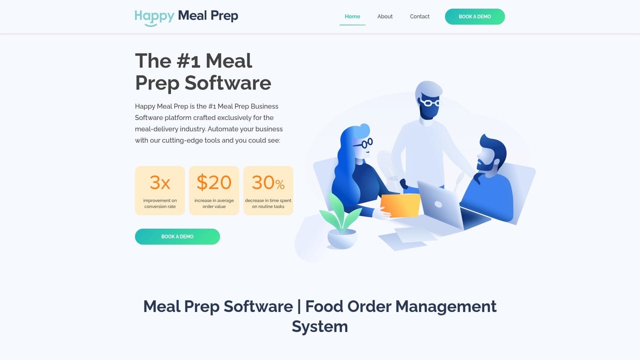 Screenshot of Happy Meal Prep website