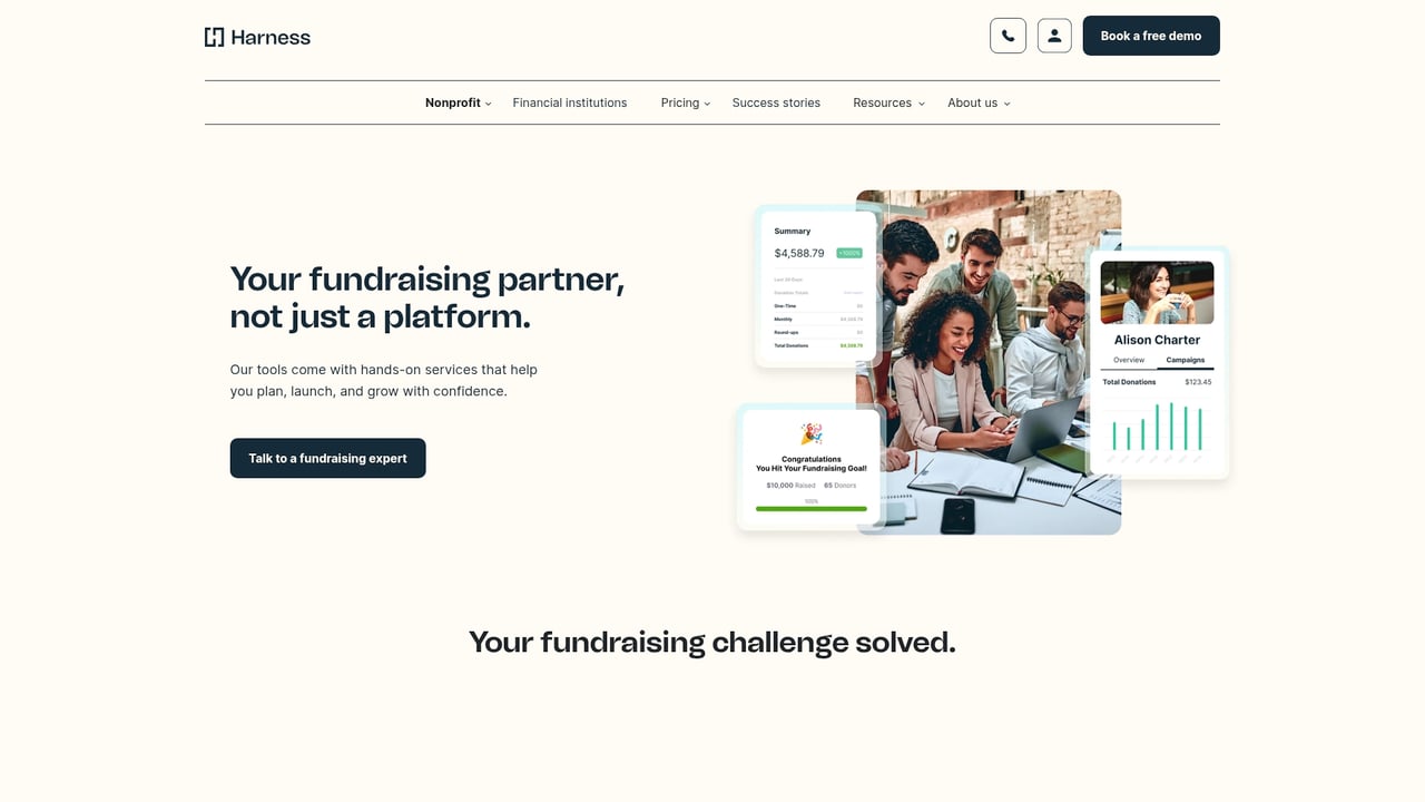 Screenshot of Harness website
